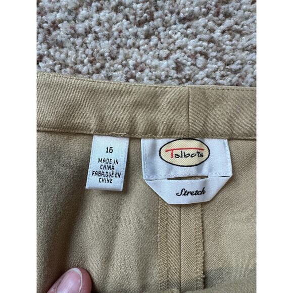 Talbots Woman's Pants khaki/tan; size women's 16, Stretch, zippered pockets - Picture 3 of 9